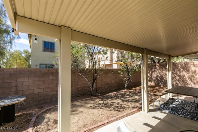 view of patio with a fenced backyard