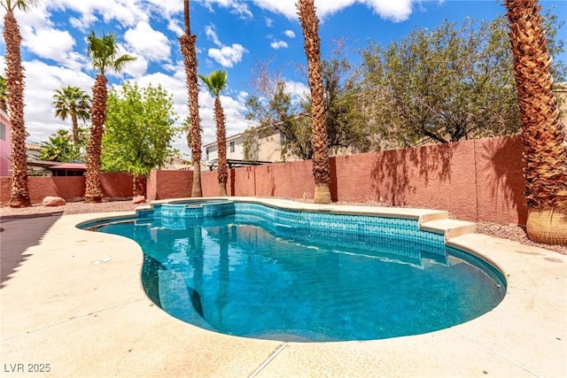 1066 Aspen Valley Ave, Las Vegas, NV 89123 - view of swimming pool with a fenced backyard and a pool with connected hot tub