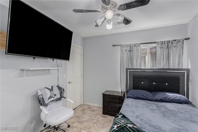 1066 Aspen Valley Ave, Las Vegas, NV 89123 - bedroom with a ceiling fan, baseboards, and light tile patterned floors