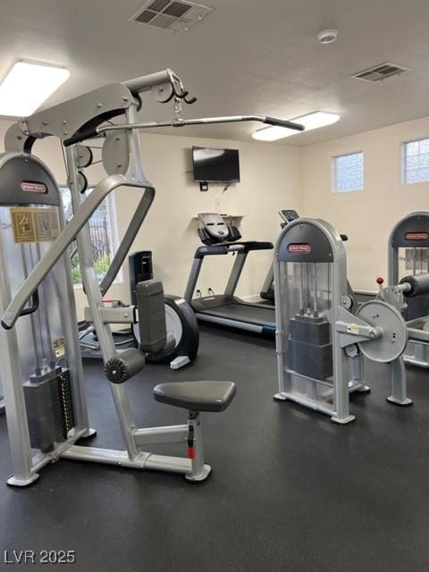 exercise room with visible vents
