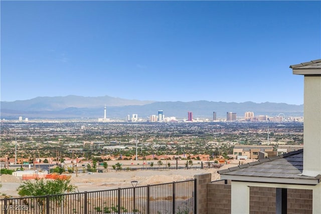 view of mountain feature with a view of city