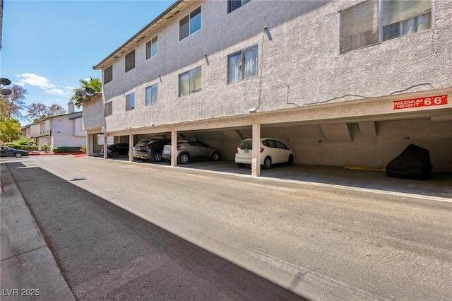 view of covered parking lot