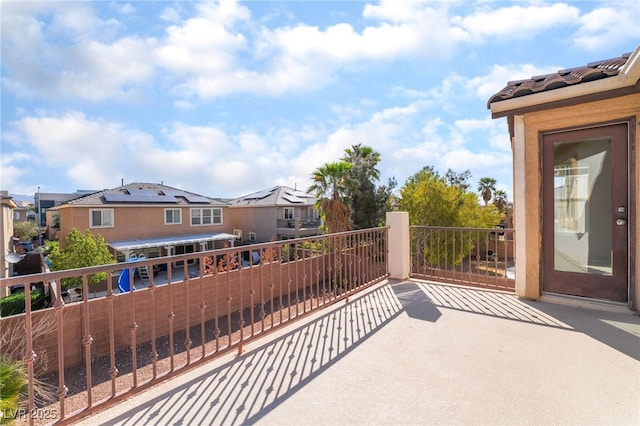 balcony with a residential view
