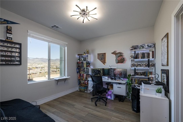2650 Skylark Trail St, Henderson, NV 89044 - office area featuring wood finished floors and baseboards