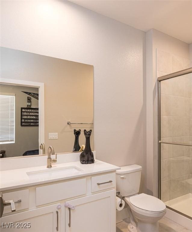 2650 Skylark Trail St, Henderson, NV 89044 - full bath featuring vanity, toilet, a stall shower, and tile patterned floors