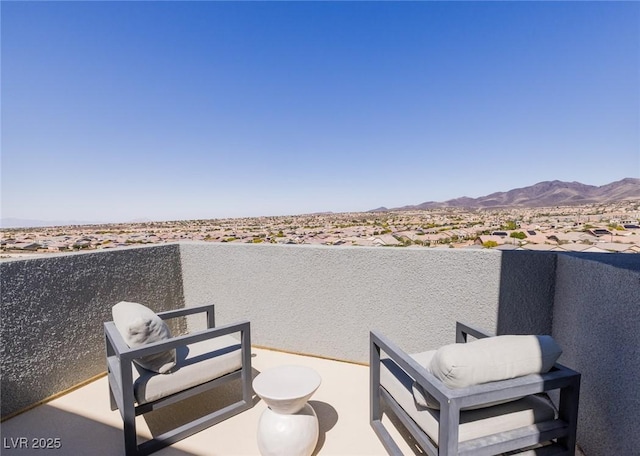 2650 Skylark Trail St, Henderson, NV 89044 - view of patio with a balcony and a mountain view