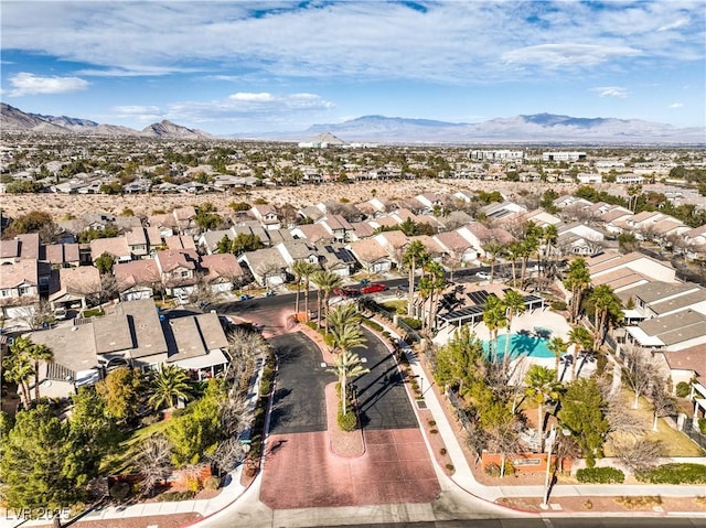 10205 Birch Bluff Ln, Las Vegas, NV 89145 - aerial view of residential area with a mountainous background