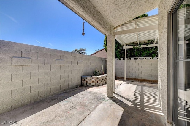 view of patio with a fenced backyard