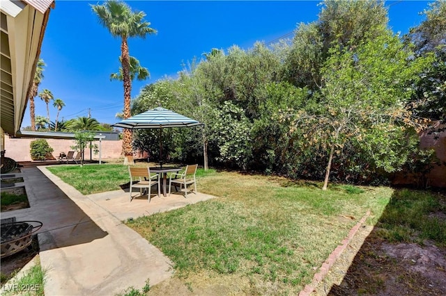 view of yard with a patio