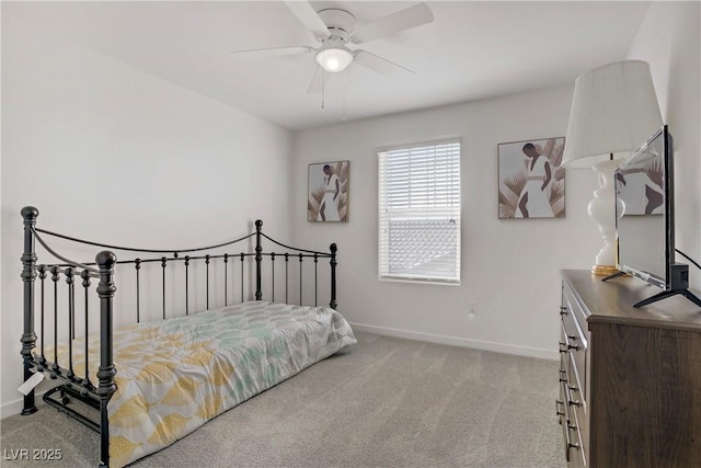 664 Foam Flower Ln, Henderson, NV 89015 - bedroom featuring light carpet, baseboards, and ceiling fan