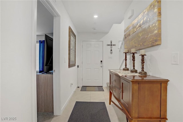 664 Foam Flower Ln, Henderson, NV 89015 - entryway featuring light tile patterned flooring, baseboards, and recessed lighting