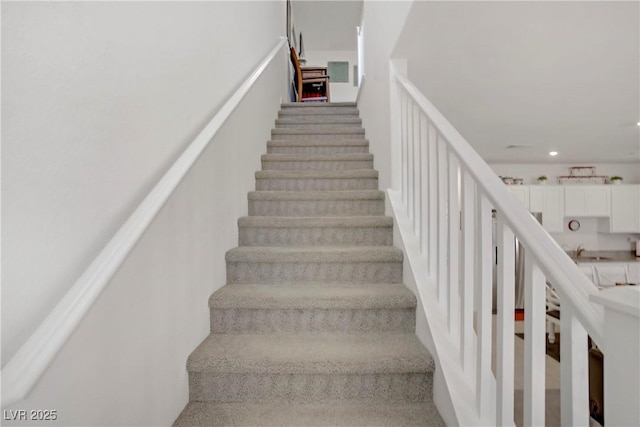 664 Foam Flower Ln, Henderson, NV 89015 - stairway with recessed lighting