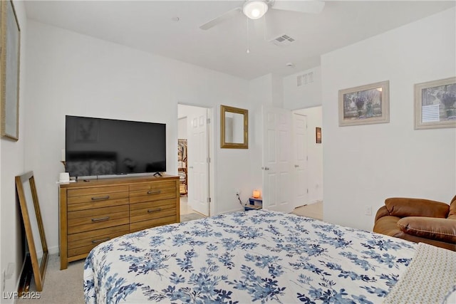 664 Foam Flower Ln, Henderson, NV 89015 - bedroom featuring light colored carpet, a ceiling fan, and baseboards