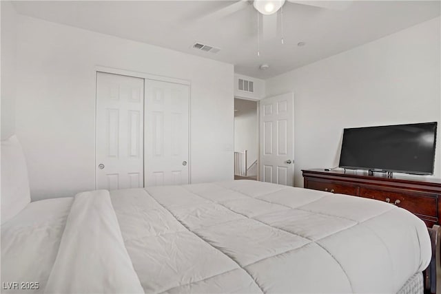 664 Foam Flower Ln, Henderson, NV 89015 - bedroom featuring a closet and ceiling fan