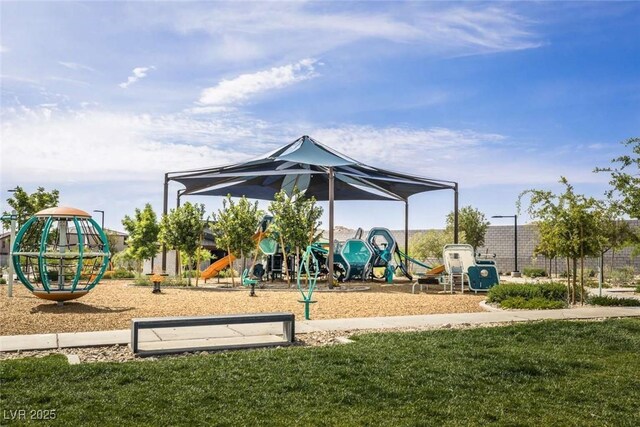 community playground with a yard