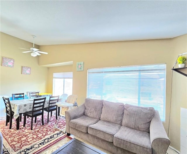 350 S Durango Dr Unit 220, Las Vegas, NV 89145 - living room featuring ceiling fan