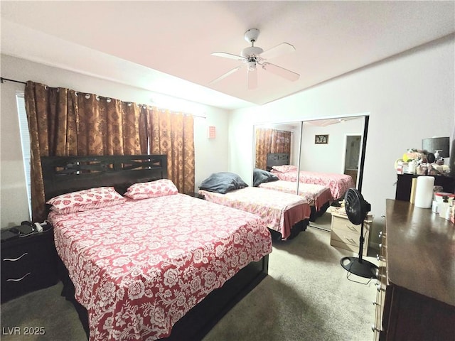 350 S Durango Dr Unit 220, Las Vegas, NV 89145 - bedroom featuring carpet flooring, a closet, and ceiling fan