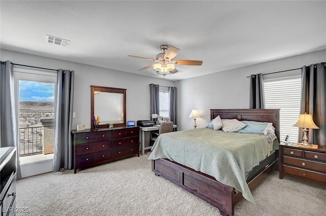 722 Chepstow Ave, Las Vegas, NV 89178 - bedroom with ceiling fan, light colored carpet, and visible vents