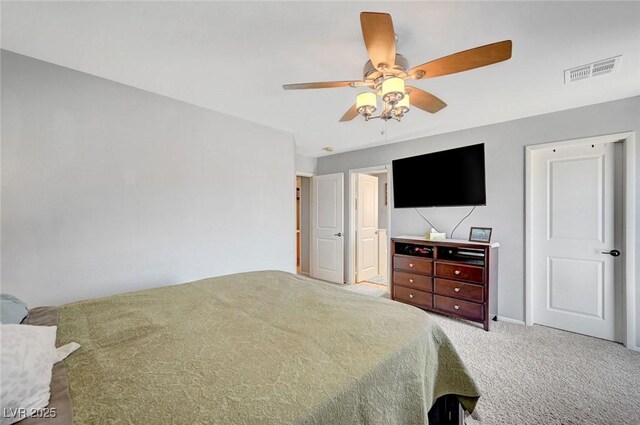 722 Chepstow Ave, Las Vegas, NV 89178 - carpeted bedroom with visible vents and ceiling fan