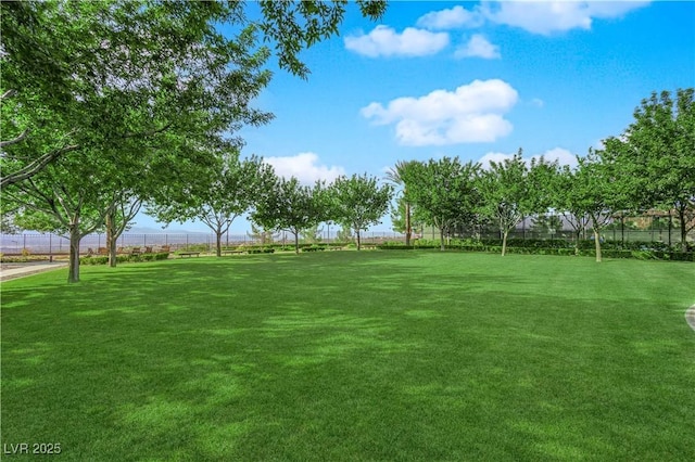 view of yard with fence