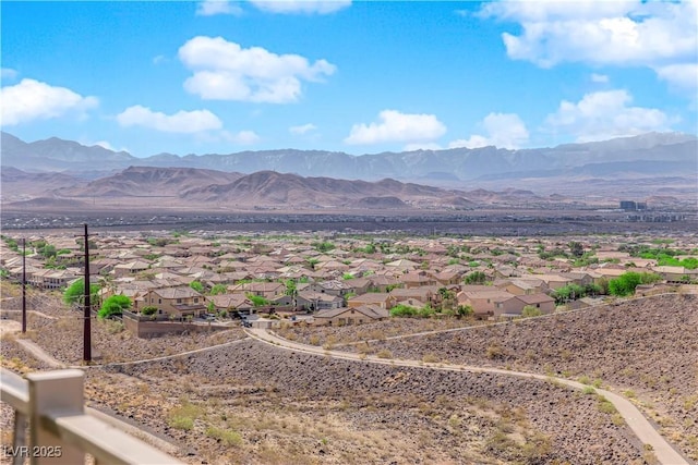 view of mountain feature featuring a residential view
