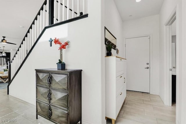 3136 Mossfield Ave, Henderson, NV 89052 - hall featuring stairway and recessed lighting