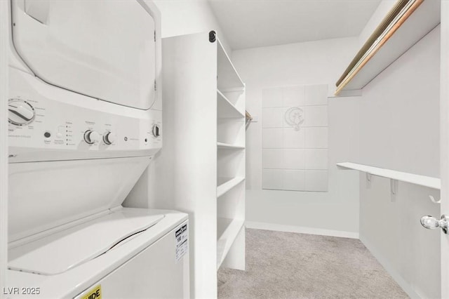 3136 Mossfield Ave, Henderson, NV 89052 - spacious closet with estacked washer and dryer and light carpet