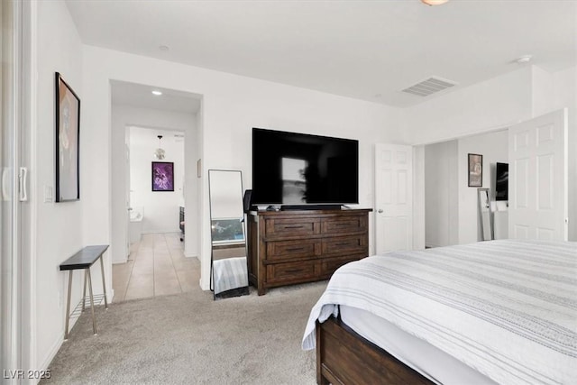 3136 Mossfield Ave, Henderson, NV 89052 - bedroom with light colored carpet, recessed lighting, and light tile patterned flooring