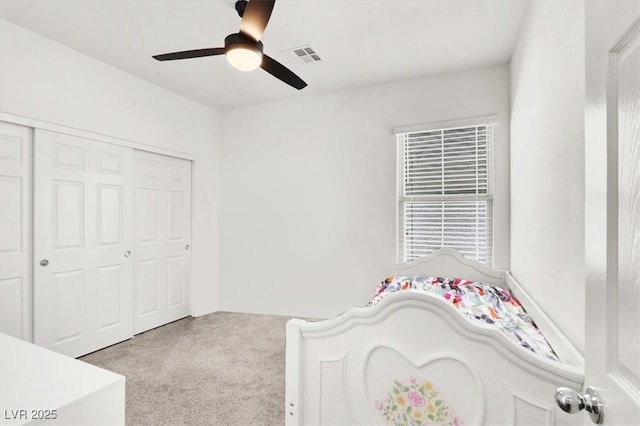 3136 Mossfield Ave, Henderson, NV 89052 - unfurnished bedroom featuring carpet flooring, a closet, and ceiling fan