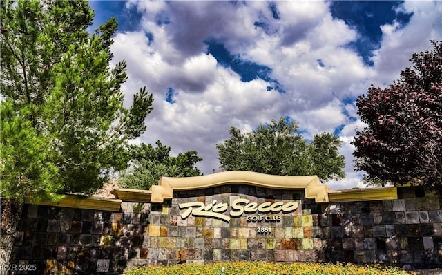 view of community sign