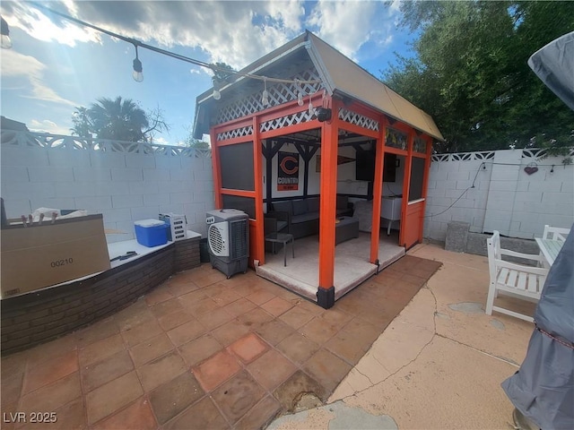 3164 Elmrock Pl, Las Vegas, NV 89121 - view of outbuilding with a gazebo and a fenced backyard