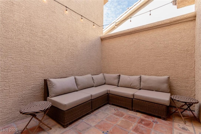 view of patio featuring an outdoor hangout area