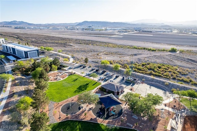 aerial view featuring a mountain view