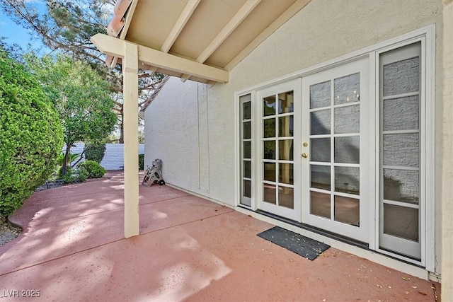 view of patio / terrace featuring french doors