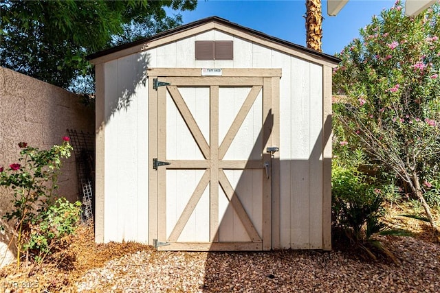 view of shed