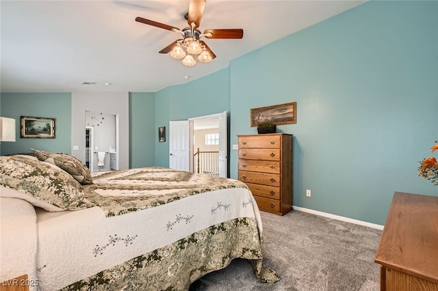 8217 Fritzen Ave, Las Vegas, NV 89131 - bedroom featuring light colored carpet, a ceiling fan, and baseboards
