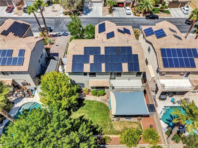 8217 Fritzen Ave, Las Vegas, NV 89131 - aerial view of residential area featuring a pool area