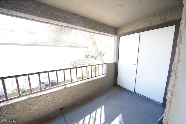 balcony with central air condition unit
