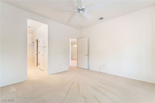 1781 Cypress Lake Ct, Henderson, NV 89012 - empty room featuring light colored carpet, a ceiling fan, and visible vents
