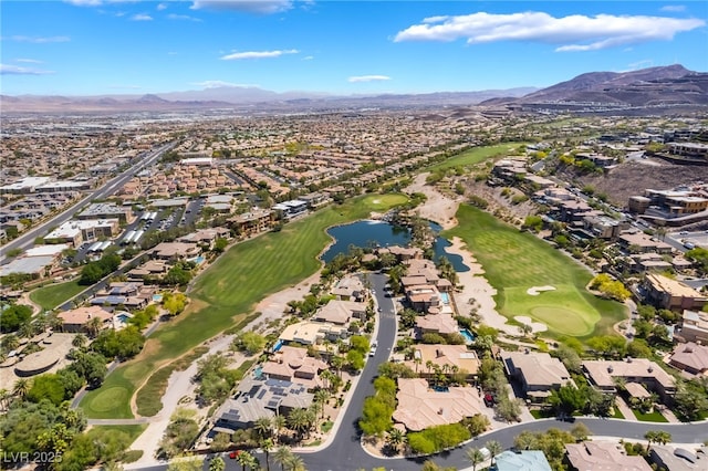 1781 Cypress Lake Ct, Henderson, NV 89012 - bird's eye view with a residential view, golf course view, and a water and mountain view