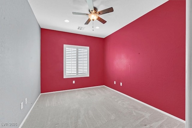 2525 Willow Wren Dr, North Las Vegas, NV 89084 - carpeted spare room featuring a ceiling fan, recessed lighting, and baseboards