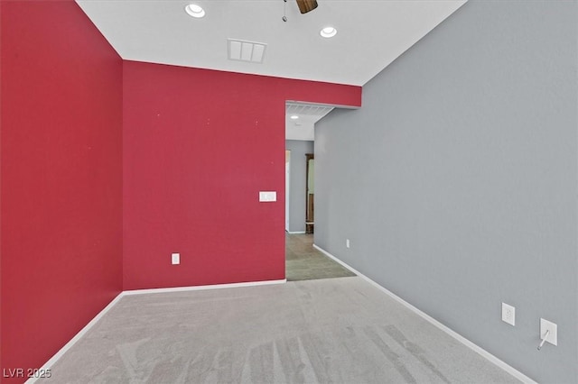 2525 Willow Wren Dr, North Las Vegas, NV 89084 - spare room with carpet flooring, baseboards, ceiling fan, and recessed lighting
