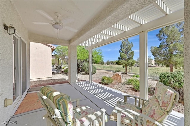 2525 Willow Wren Dr, North Las Vegas, NV 89084 - view of patio / terrace featuring ceiling fan and a pergola