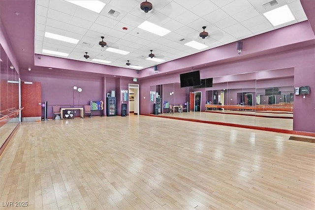 2525 Willow Wren Dr, North Las Vegas, NV 89084 - miscellaneous room featuring a paneled ceiling, wood finished floors, and a towering ceiling