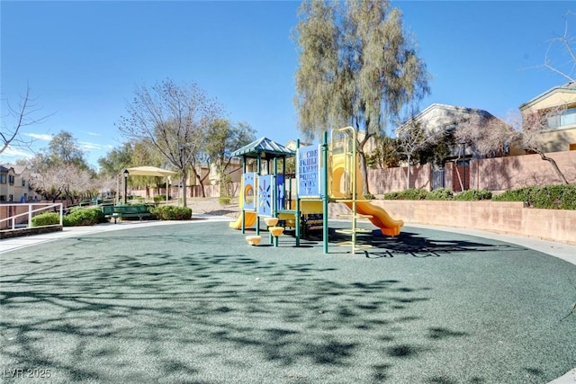 communal playground with fence