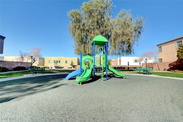 community play area with fence