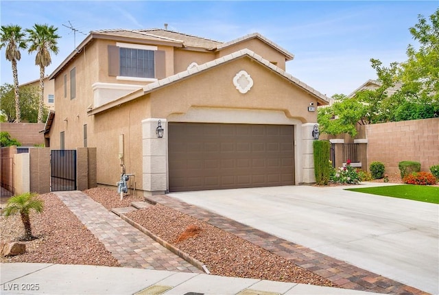 7013 Bisoni St, Las Vegas, NV 89149 - view of front of property featuring a gate, stucco siding, concrete driveway, and fence