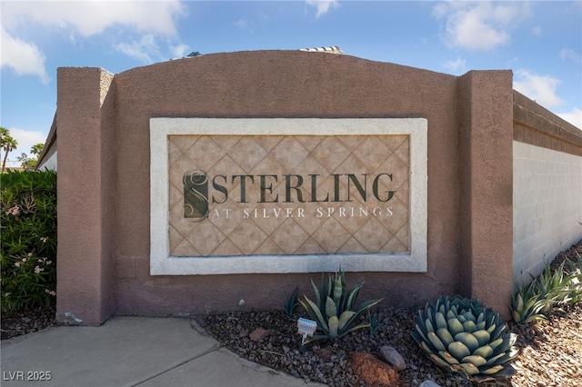 view of community sign