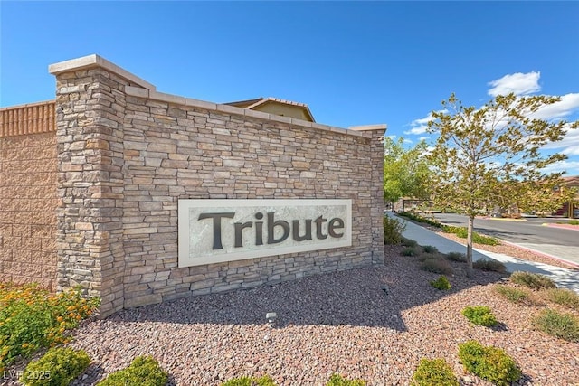 view of community sign