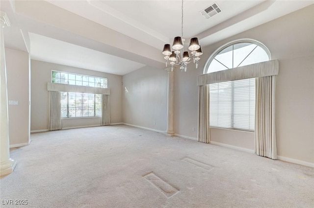 8052 Marbella Cir, Las Vegas, NV 89128 - carpeted spare room with a chandelier and baseboards